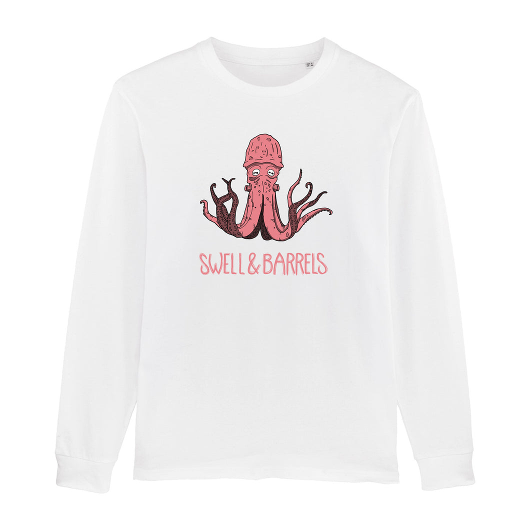 Octopus pink S&B Tee Long Sleeves (white)